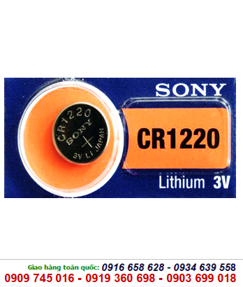 Pin 3V Lithium Sony CR1220 chính hãng Sony Nhật -Made in Indonesia or Japan